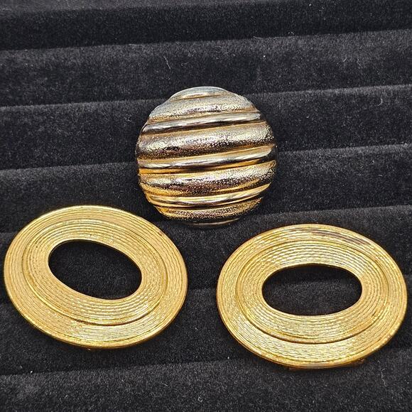 Vintage Costume Jewelry Accessory Scarf Clip Slide Bundle 9 Goldtone Silvertone - Picture 2 of 10